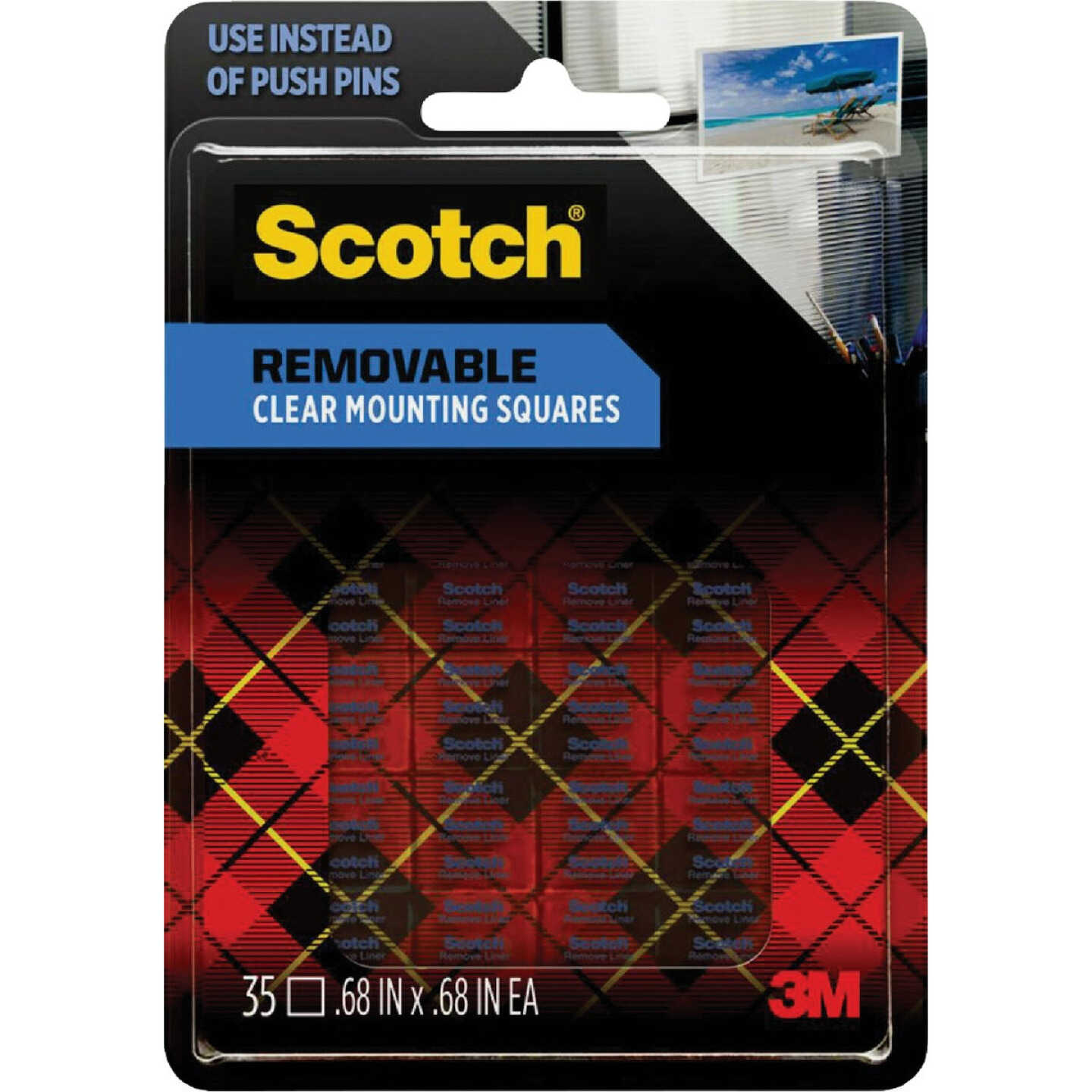 3M Scotch Removable Mounting Squares, 1 x 1