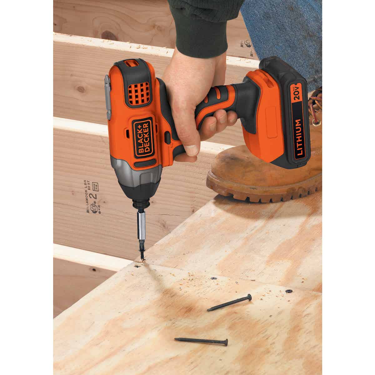 Black Decker 20 Volt MAX Lithium Ion 1 4 In. Hex Cordless Impact